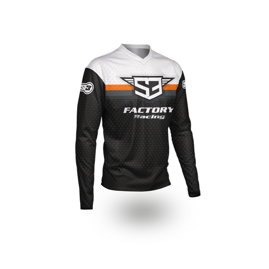 S3 TRIAL BLACK ORANGE SHIRT